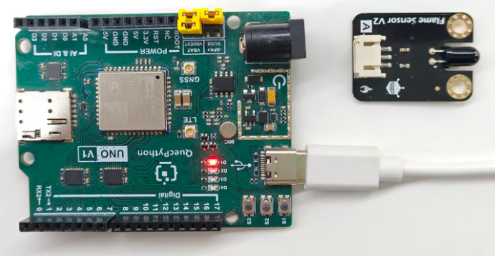 初学者视角体验：【EC800X Duino 开发板】传感器体验-火焰检测传感器！