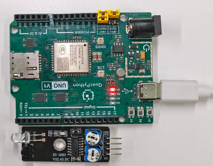 初学者视角体验：【EC800X Duino 开发板】传感器体验-障碍检测！